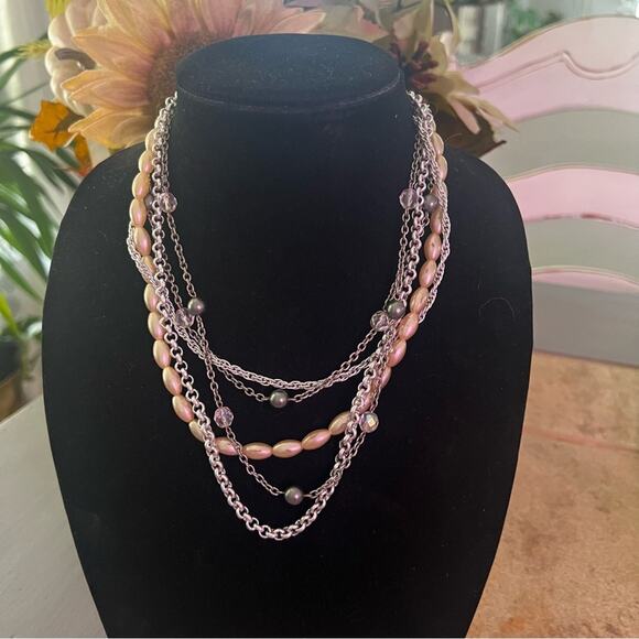 Sabika Multi Chain Layered Beaded Necklace - Picture 1 of 10